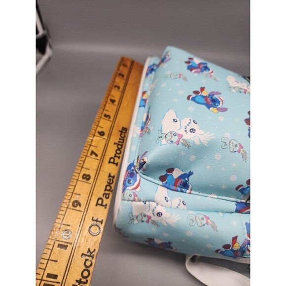 LOUNGEFLY DISNEY STITCH SCRUMP SNOWMAN MINI BACKPACK Blue Bag - Picture 12 of 12